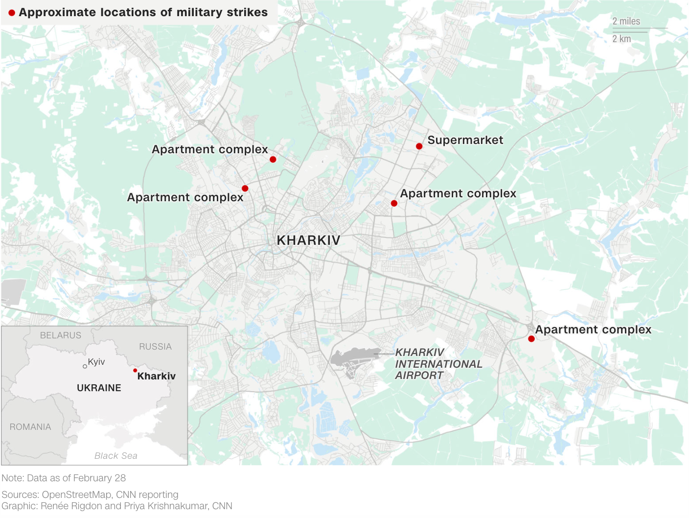 Attacks on Kharkiv City. Retrieved from CNN.