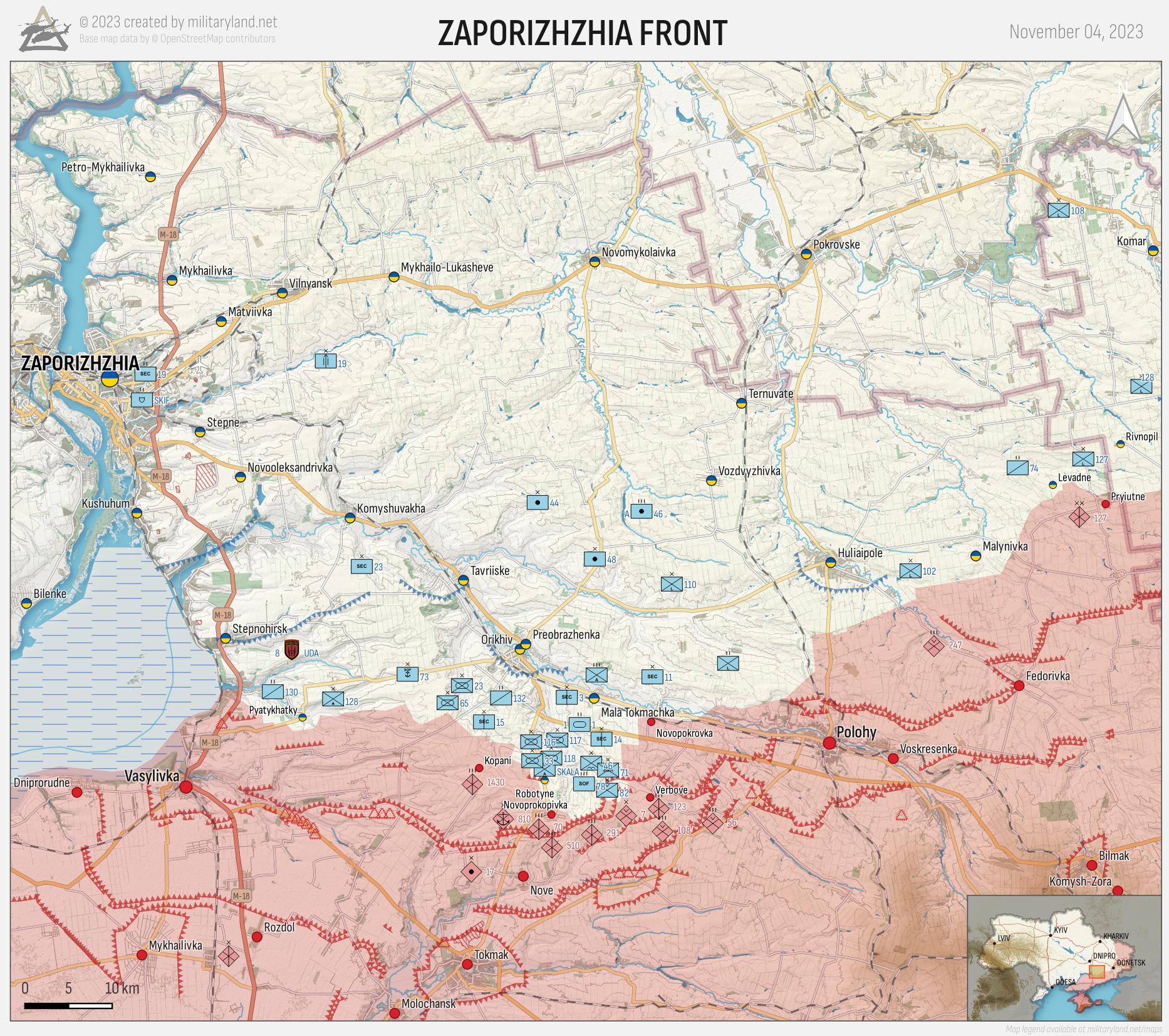 Zaporizhzhia Front (Day 619). Retrieved from MilitaryLand.