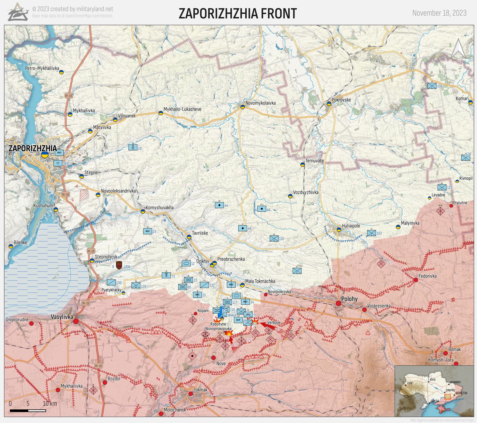 Zaporizhzhia Front (Day 633). Retrieved from MilitaryLand.