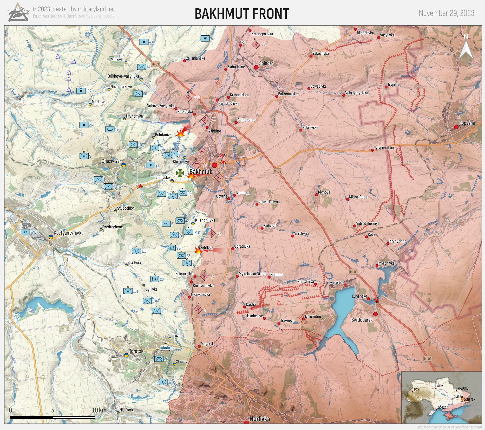 Bakhmut Front 2 (Day 644). Retrieved from MilitaryLand.