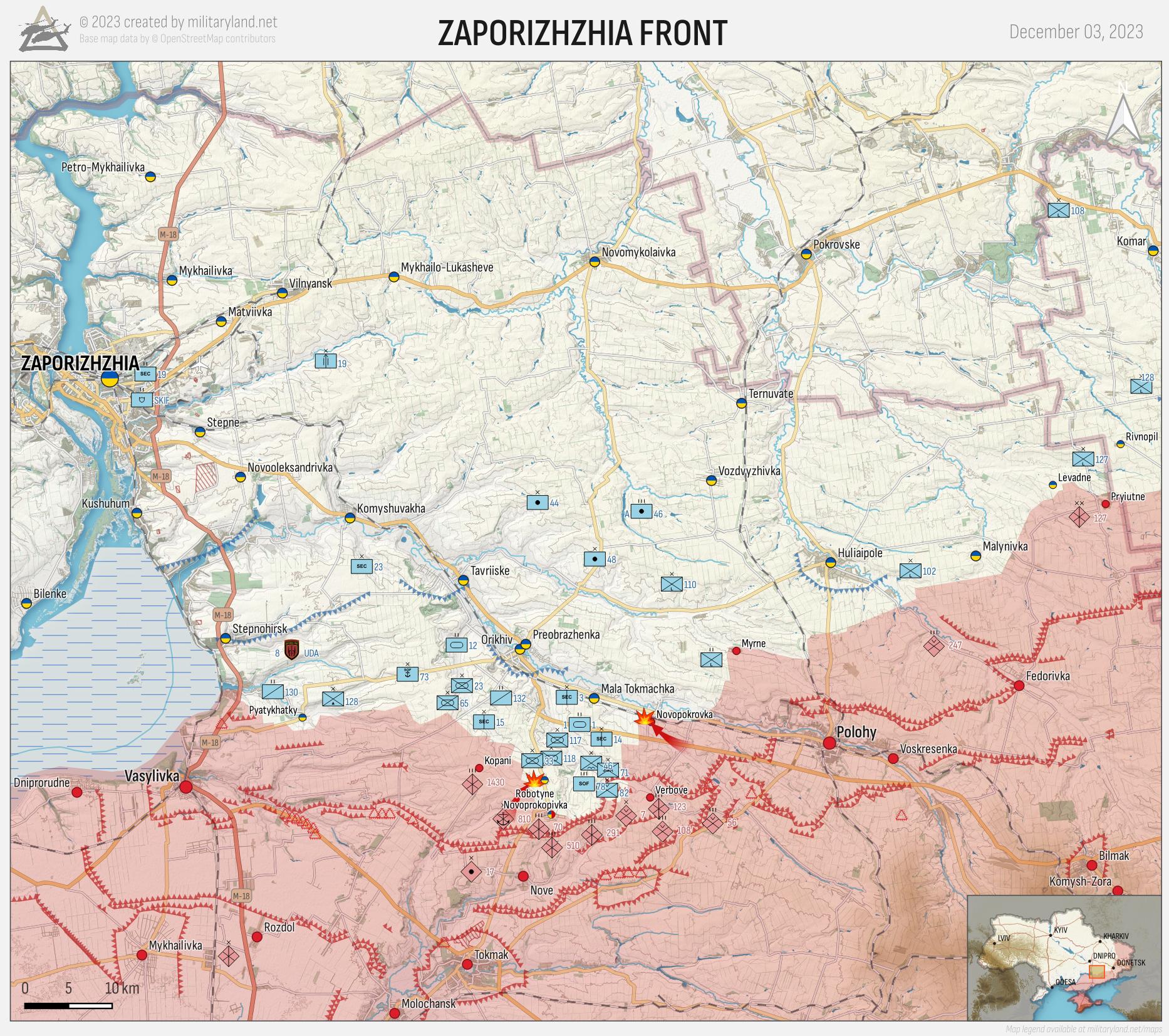 Zaporizhzhia Front (Day 648). Retrieved from MilitaryLand.