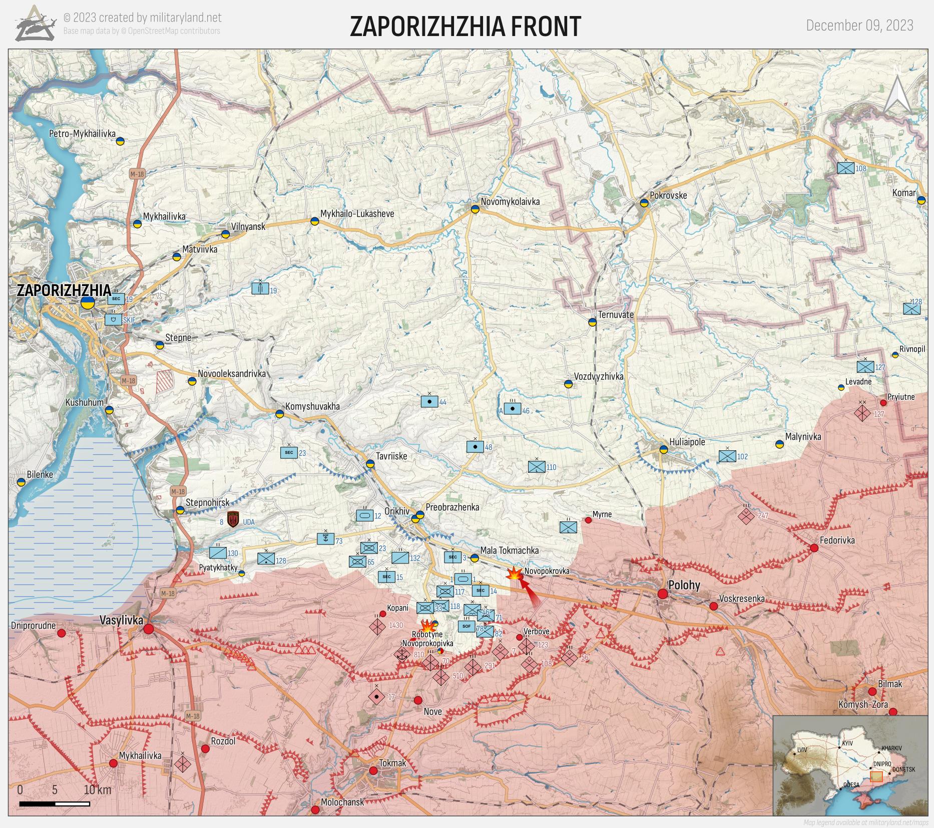 Zaporizhzhia Front (Day 654). Retrieved from MilitaryLand.