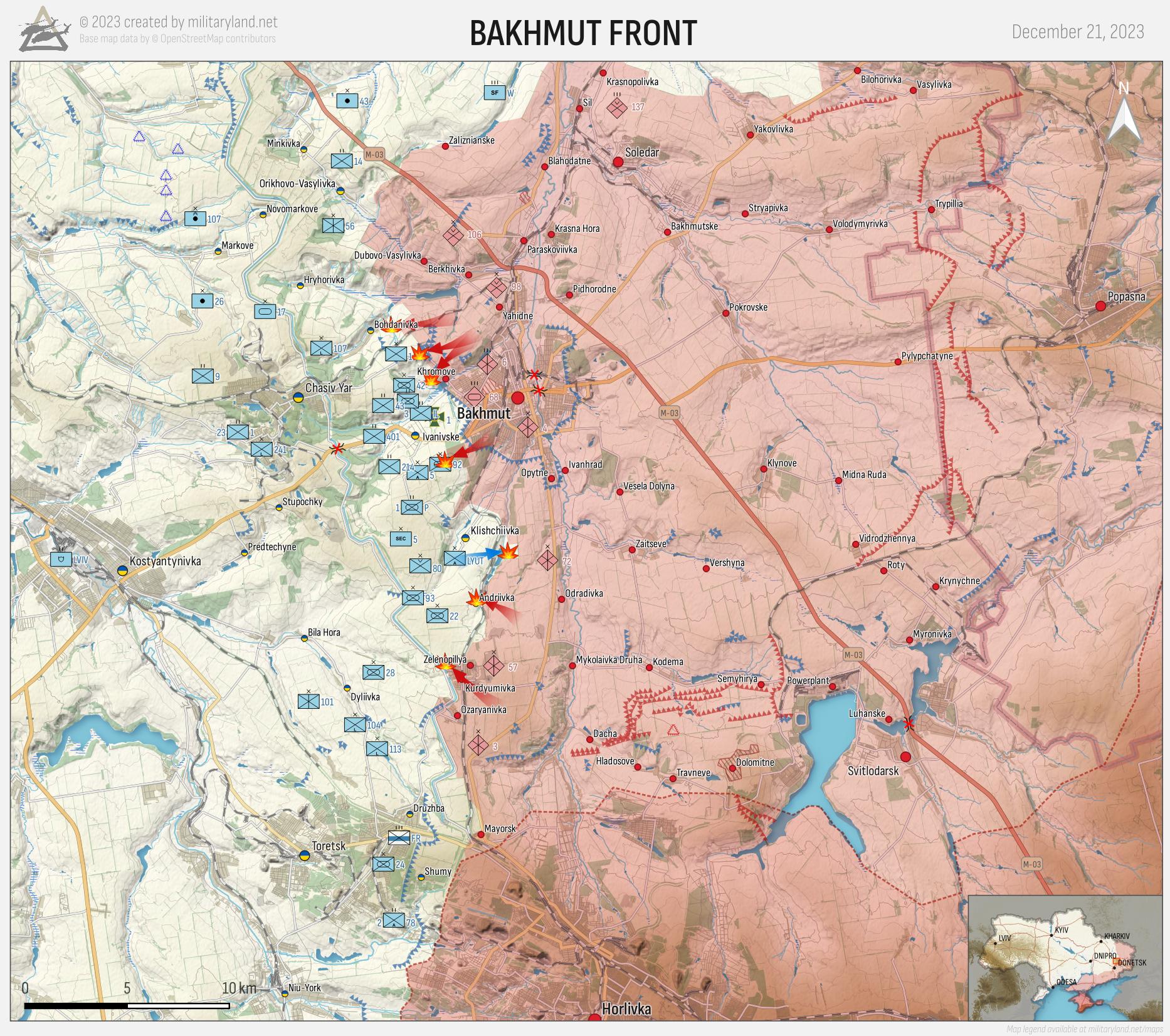 Bakhmut Front 2 (Day 665). Retrieved from MilitaryLand.