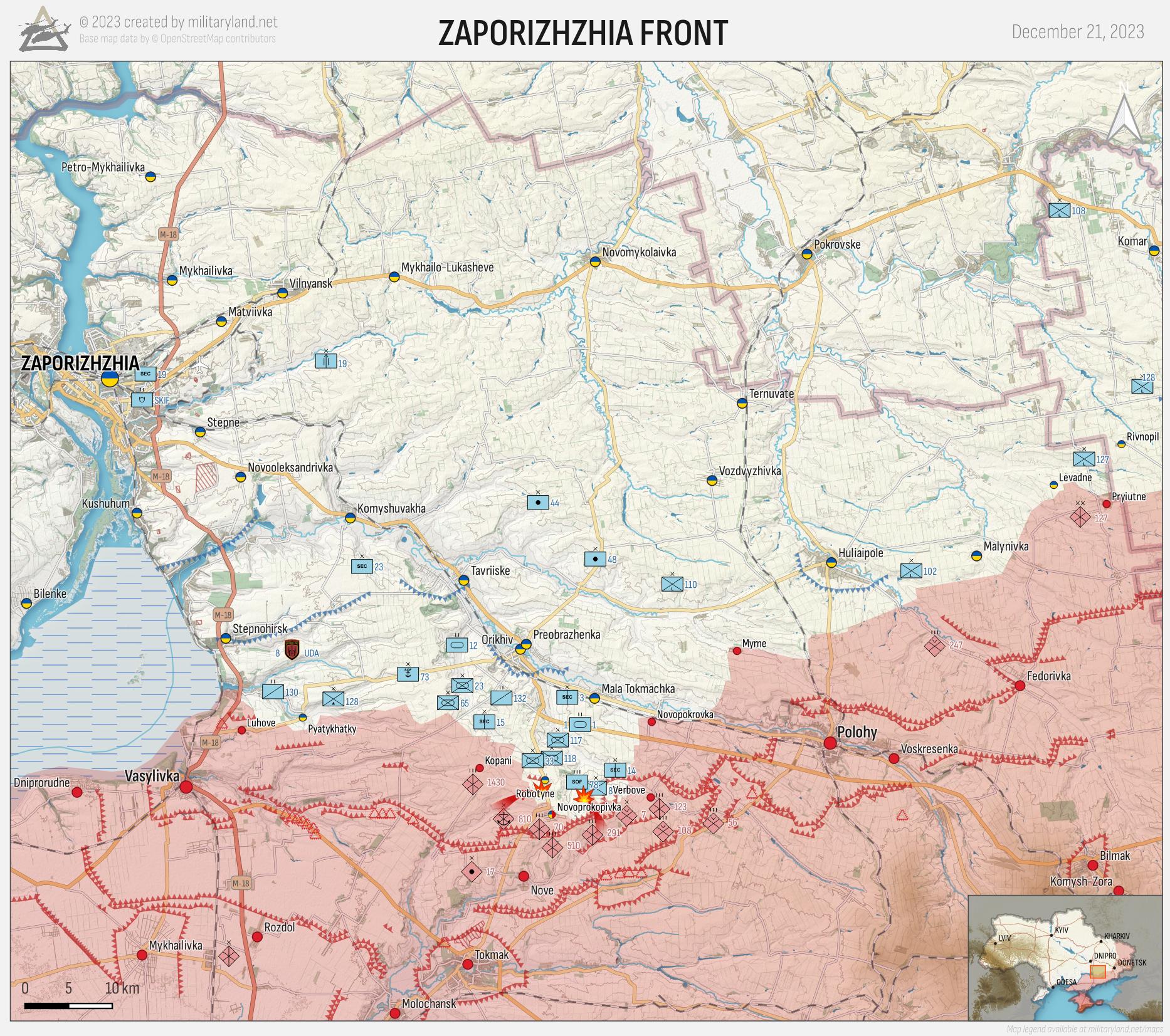 Zaporizhzhia Front (Day 665). Retrieved from MilitaryLand.