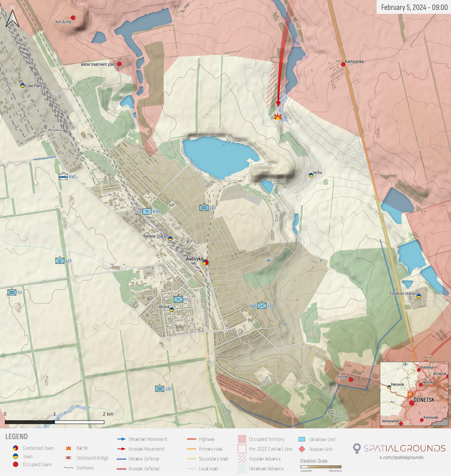 Donetsk Front 2 (Day 712). Retrieved from Spatial Grounds's Twitter (@spatialgrounds).