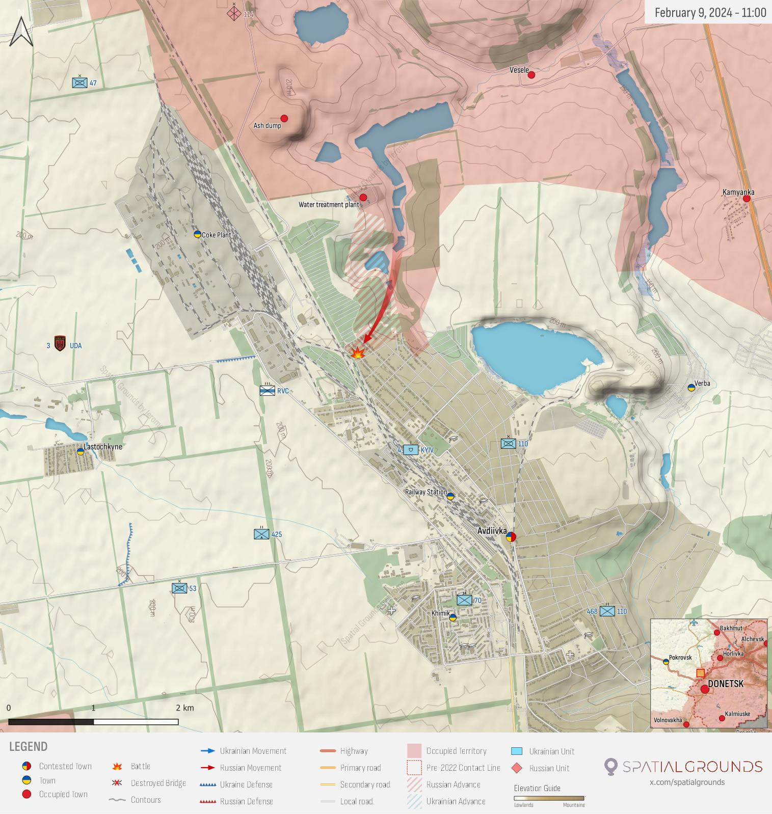 Donetsk Front 2 (Day 716). Retrieved from Spatial Grounds's Twitter (@spatialgrounds).