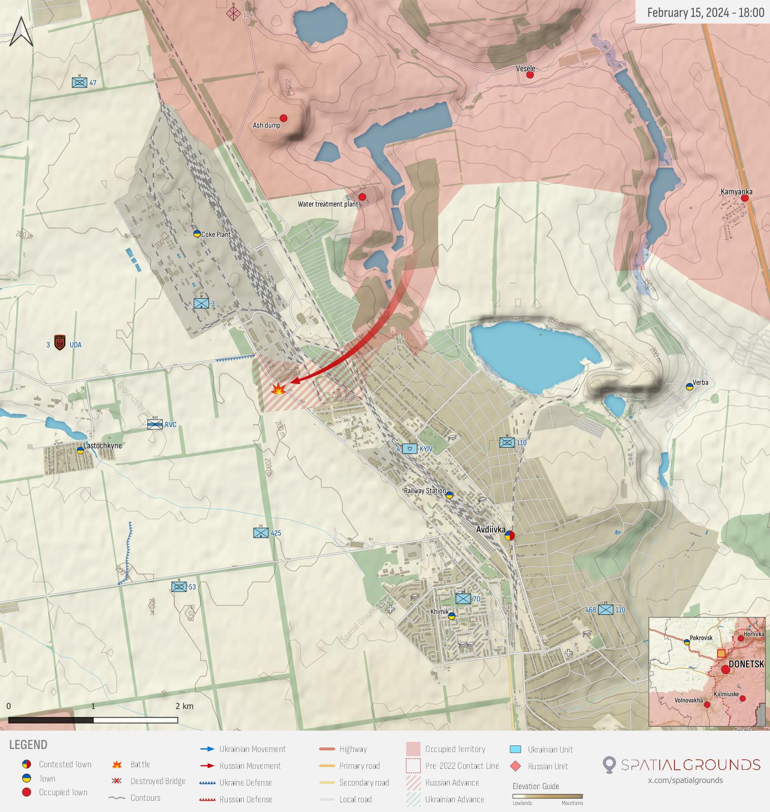Donetsk Front 2 (Day 722). Retrieved from Spatial Grounds's Twitter (@spatialgrounds).