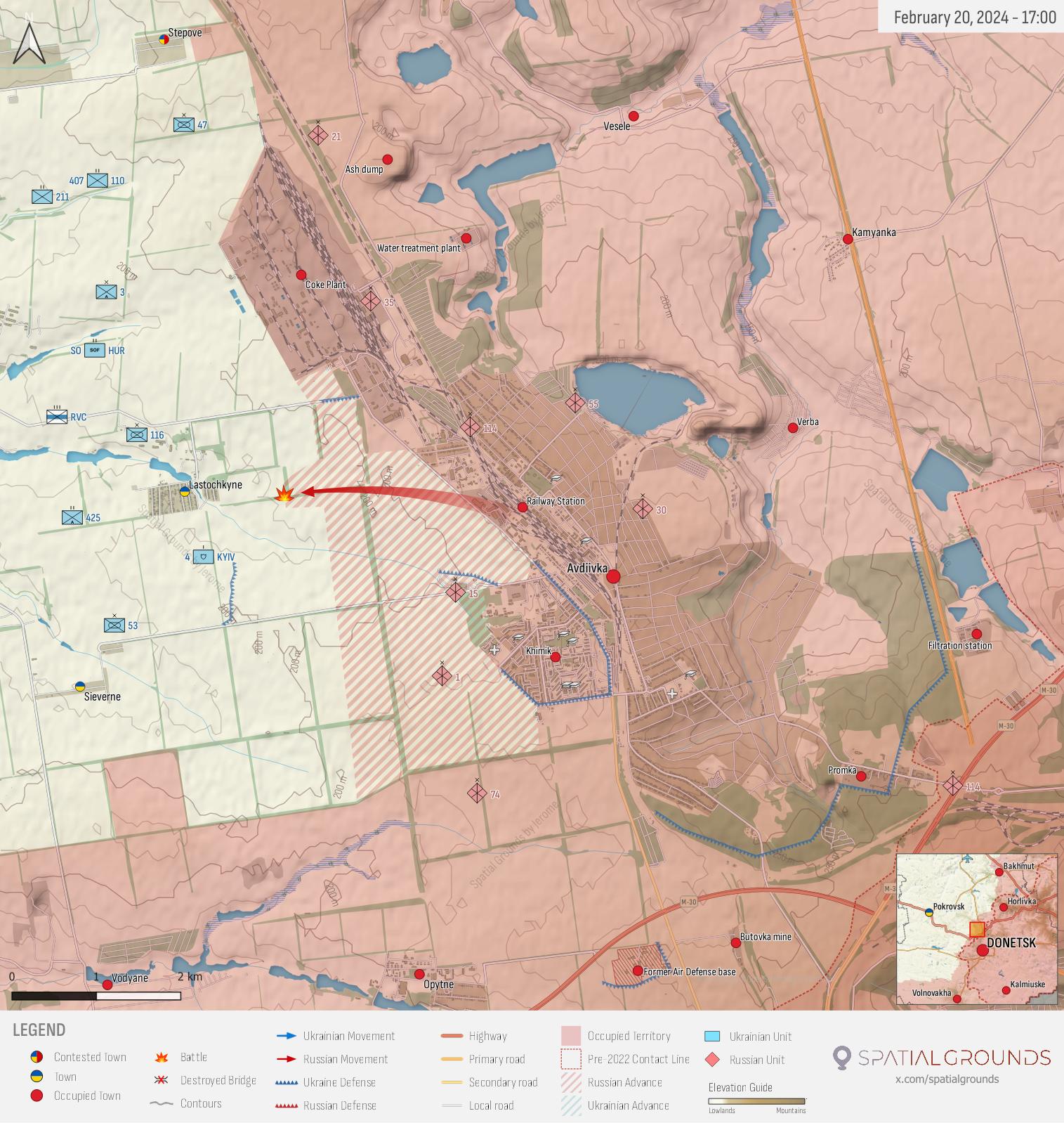 Donetsk Front 2 (Day 727). Retrieved from Spatial Grounds's Twitter (@spatialgrounds).